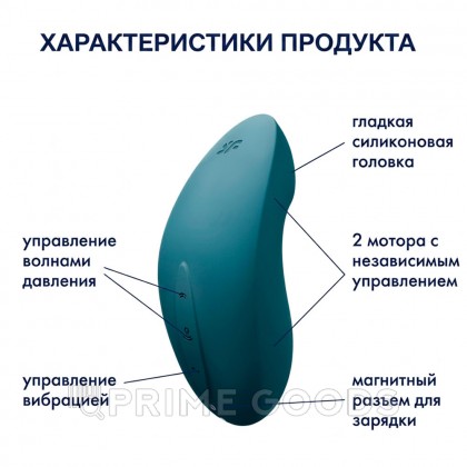 Вакуумный стимулятор клитора Satisfyer Vulva Lover 2 синий от sex shop primegoods фото 5