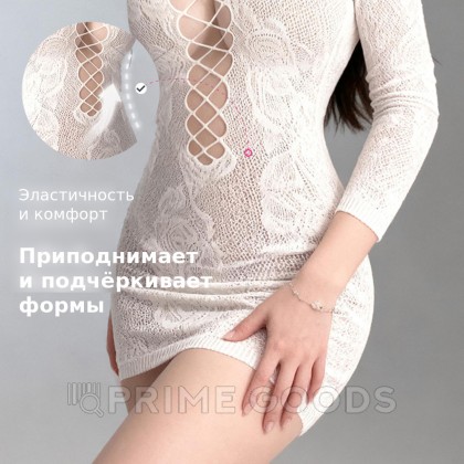 Эротическое кружевное платье в белом цвете Drywell (S-M) от sex shop primegoods фото 11