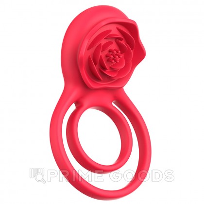 Двойное эрекционное кольцо с вибрацией и стимулятором клитора Rose от sex shop primegoods фото 9