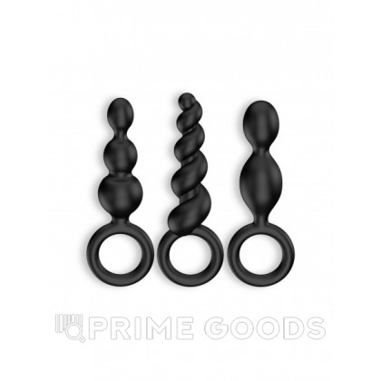 Набор анальных плагов, цвет черный от sex shop primegoods