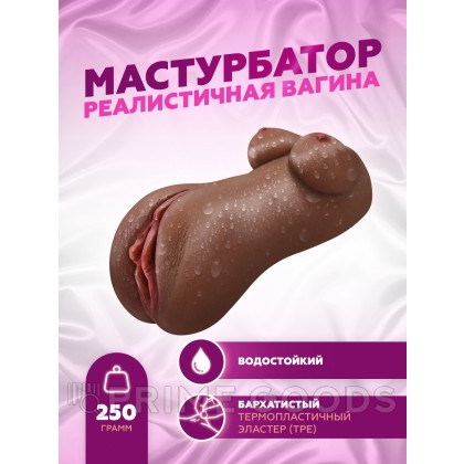 Мастурбатор компактный в виде женского тела и вагины (коричневый) от sex shop primegoods фото 3
