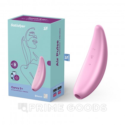 Вакуумный клиторальный стимулятор Satisfyer Curvy 3+ (розовый) от sex shop primegoods фото 2