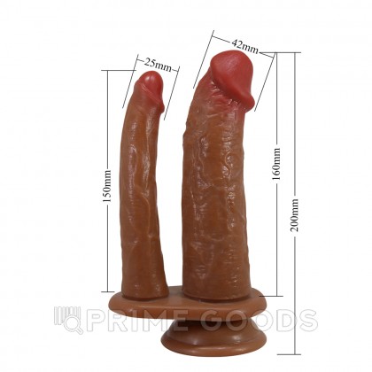 Двойной фаллоимитатор на присоске Hubert (16*4,2 см; 15*2,5 см) от sex shop primegoods фото 7