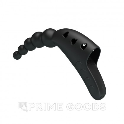 Вибратор на палец «Jordin» с шариками черный от sex shop primegoods фото 3