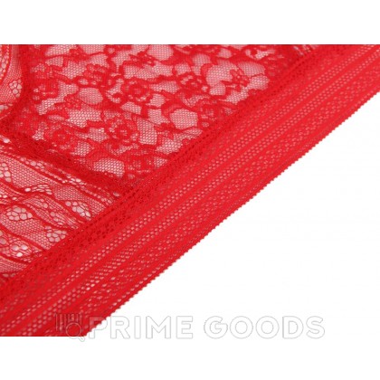Трусики бразилиана Floral Lace красные (размер XS-S) от sex shop primegoods фото 3