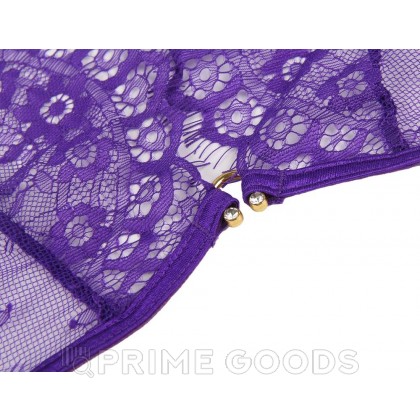 Комплект белья лиловый: бра, стринги и пояс с ремешками (размер M-L) от sex shop primegoods фото 4