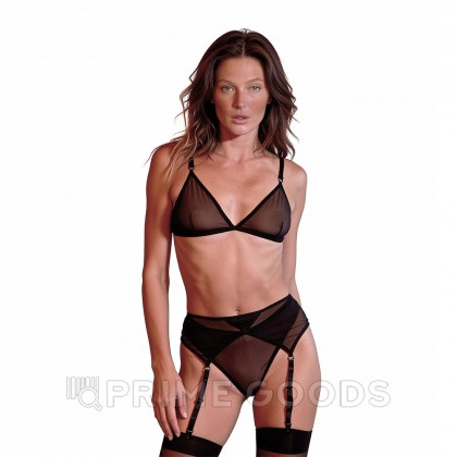 Базовый комплект из бюстгалтера, стрингов и пояса для чулок Base, S/M от sex shop primegoods