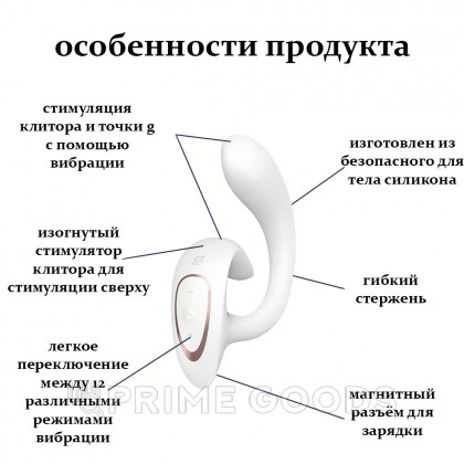 Вибратор-кролик с двойной стимуляцией G for Goddess 1 белый от Satisfyer от sex shop primegoods фото 3