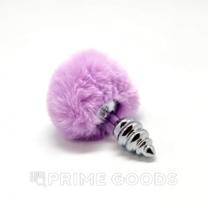 Металлическая анальная пробка с розовым хвостиком Twist от Alive (7*2,8 см.) от sex shop primegoods фото 3