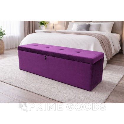 Мягкий диван-софа с полостью для хранения секс куклы фиолетовый (замша) от sex shop primegoods фото 2