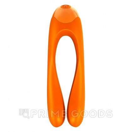 Мини вибратор на палец Satisfyer Candy Cane, оранжевый от sex shop primegoods