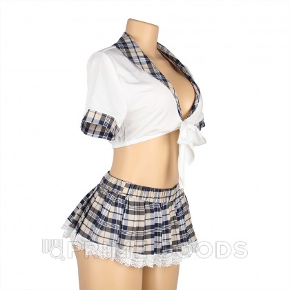 Сексуальная форма студентки светлая (топ, клетчатая юбка; размер XL-2XL) от sex shop primegoods фото 7