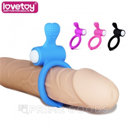 Эрекционное виброкольцо Power Heart clit cockring (голубой) от sex shop primegoods фото 2