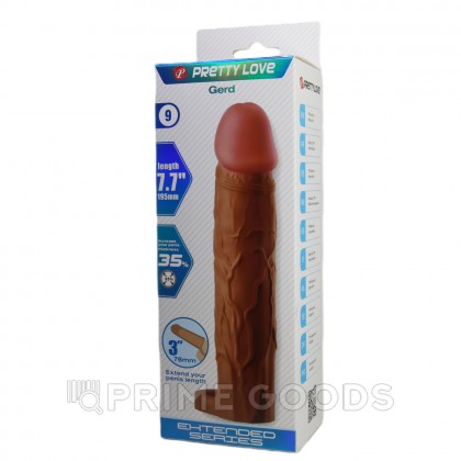 Реалистичная насадка на пенис Gerd, коричневый, 19,5 см  от sex shop primegoods фото 10