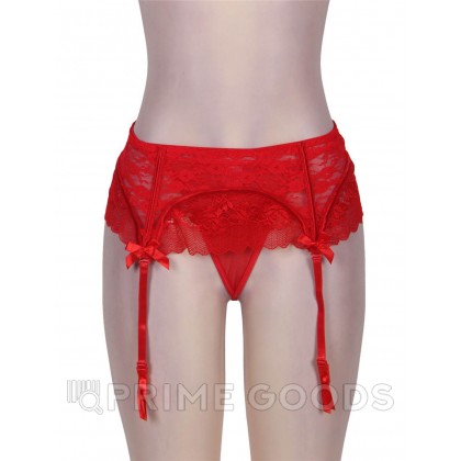 Кружевной пояс для чулок + стринги красные Sexy Lace (размер XS-S) от sex shop primegoods фото 5