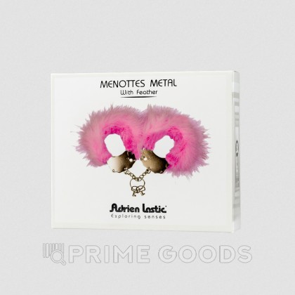 Наручники Adrien Lastic M металл с розовыми перьями от sex shop primegoods фото 2