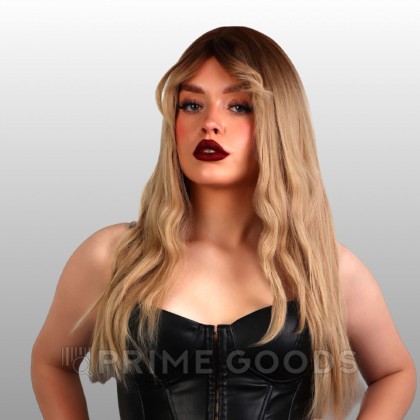Парик искусственный, с чёлкой, имитация кожи, 60 см, 240 гр, цвет омбре русый/блонд от sex shop primegoods