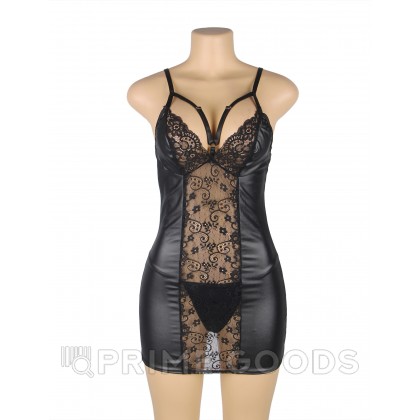 Сексуальное черное платье с прозрачной вставкой Sexy Black (3XL-4XL) от sex shop primegoods фото 3