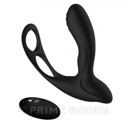 Силиконовый вибромассажер простаты с эрекционным кольцом и пультом ДУ от sex shop primegoods фото 2