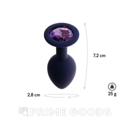 Анальная пробка с кристаллом Gamma, цвет Черничный + фиолетовый кристалл  (CORE) (S) от sex shop primegoods фото 3