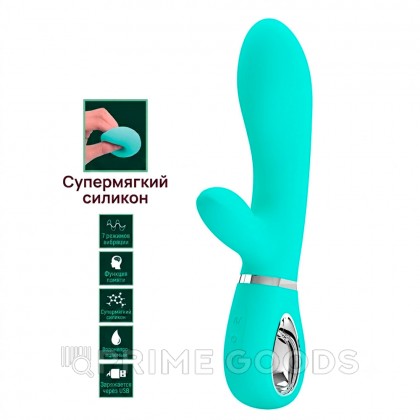 Вибратор-кролик Thomas Super Soft (20 см) бирюзовый от sex shop primegoods фото 8