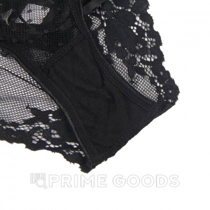 Трусики на высокой посадке Lace Strappy черные (размер XS-S) от sex shop primegoods фото 2