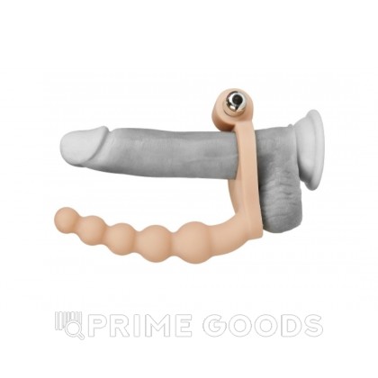 Насадка-фаллоимитатор с кольцом и вибрацией Ultra Soft Bead (16,51 см) от sex shop primegoods фото 5