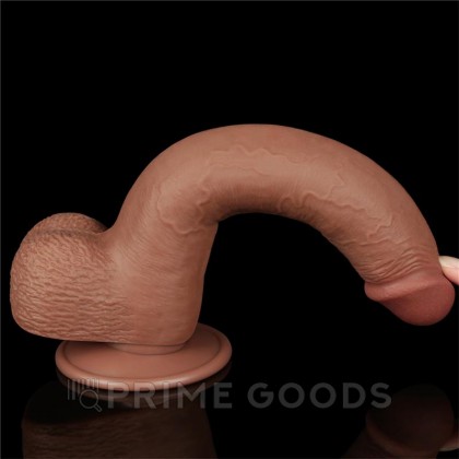 Реалистичный фаллоимитатор Lovetoy Sliding Skin (22×3,7 см) с двойной плотностью коричневый от sex shop primegoods фото 2