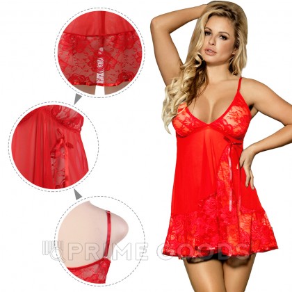 Красный пеньюар + стринги Floral (3XL-4XL) от sex shop primegoods фото 6