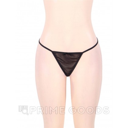 Комплект: черная прозрачная сорочка и стринги (размер XS-S) от sex shop primegoods фото 7