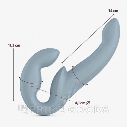 Безремневой страпон с вибрацией Share Vibe Pro от Fun Factory (серый) от sex shop primegoods фото 3