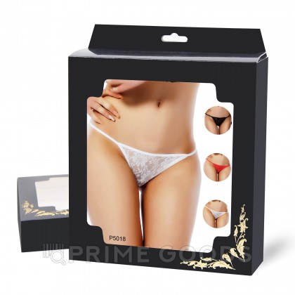 Стринги женские Delicate белые с цветочным принтом (размер XL) от sex shop primegoods фото 5