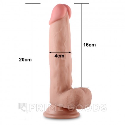 Фаллоимитатор с мошонкой Sliding Skin (20 см) от sex shop primegoods фото 6