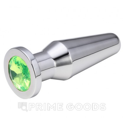 ВТУЛКА АНАЛЬНАЯ СЕРЕБРЯНАЯ цвет кристалла светло - зелёный от sex shop primegoods