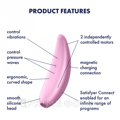 Вакуумный клиторальный стимулятор Satisfyer Curvy 3+ (розовый) от sex shop primegoods фото 3