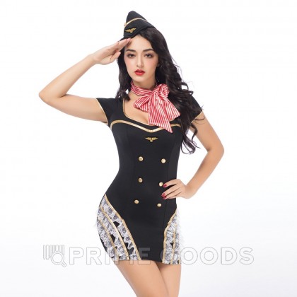 Костюм секси стюардессы ( платье, шарф, пилотка) от sex shop primegoods