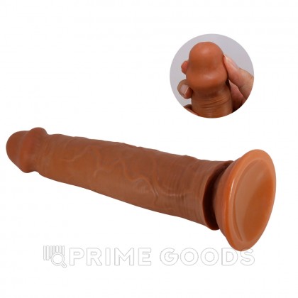 Реалистичный фаллоимитатор на присоске Sharife Sliding skin, 25,4*4,8 см, коричневый от sex shop primegoods фото 3