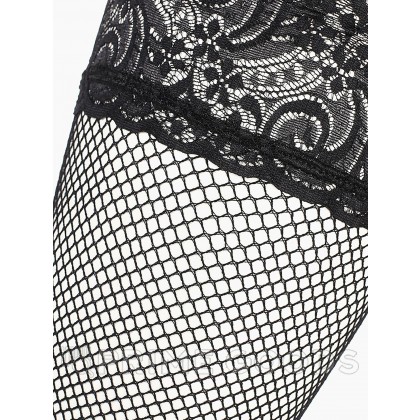 Чулки в мелкую сетку с черной кружевной резинкой (Sense) (L/XL) от sex shop primegoods фото 2