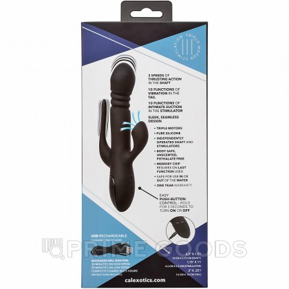 Вибромассажер тройной CalExotics III Triple Euphoria с режимом всасывания и анальной стимуляцией, 14 см x 3.75 см от sex shop primegoods фото 10