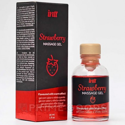 Гель съедобный для интимного массажа Intt Strawberry Massage Gel 30 мл, клубника от sex shop primegoods