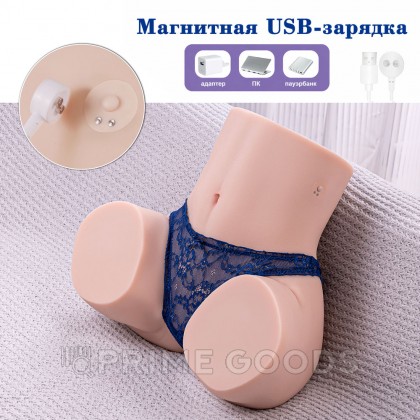 Реалистичный двойной мастурбатор с функцией фрикции Gina от sex shop primegoods фото 5