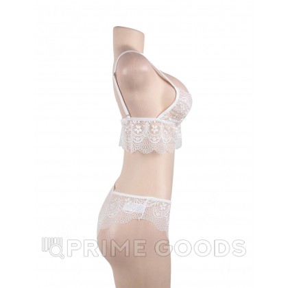 Комплект белья Temptation белый: бра и трусики бразилиана (размер XL-2XL) от sex shop primegoods фото 2