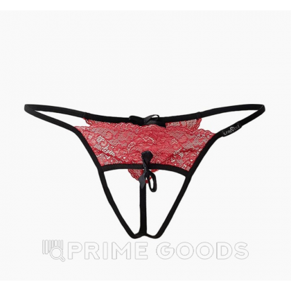 Трусики с доступом и красным кружевом Le Frivole Easy to love (L/XL, 46-48) от sex shop primegoods фото 3
