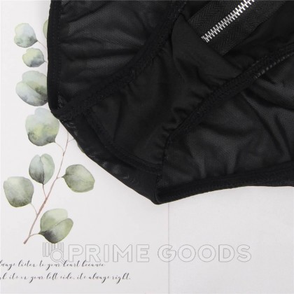 Трусики Leather Zipper Black с замочком (размер 3XL) от sex shop primegoods фото 6