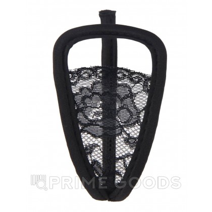 Стринги С с кружевной вставкой (черные) от sex shop primegoods фото 3
