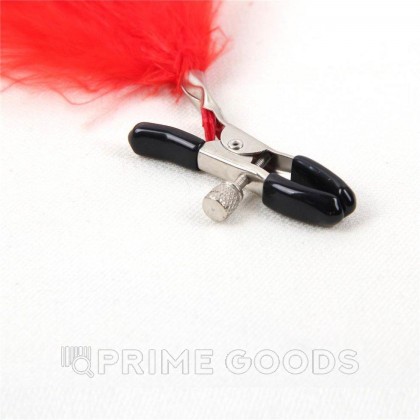 Зажимы на соски с пухом красные от sex shop primegoods фото 2