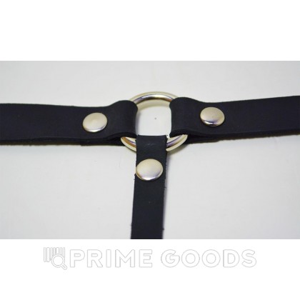 Портупея на шею и грудь кожаная, черная от sex shop primegoods фото 3
