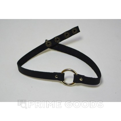 Чокер черный, кожаный с кольцом от sex shop primegoods