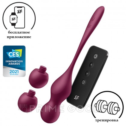 Тренажер Кегеля Satisfyer Love Birds Vary (Connect App) бордовый от sex shop primegoods фото 3