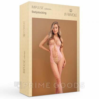 Боди-комбинезон в сетку с вырезами Le Frivole Impulse, розовый S/XXL от sex shop primegoods фото 10